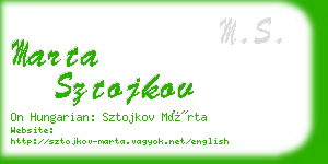 marta sztojkov business card